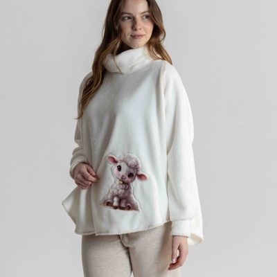 Poncho de senhora MIRA em coralina de toque suave