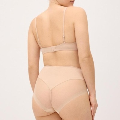 Cueca modeladora de algodão com tule e compressão leve