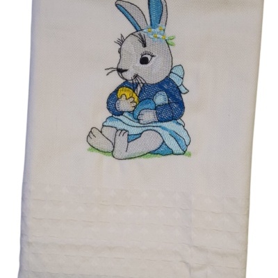 Pano de Loiça Bordado "Coelho 1"