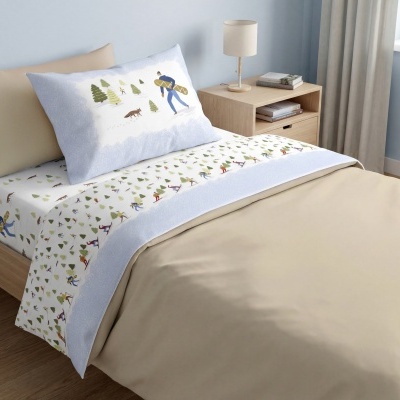 Jogo de cama Flanela Laminada Snowboard