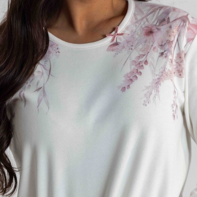 Pijama de senhora MIRA cardado e com estampado floral