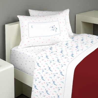 Jogo de cama em algodão ASA "Golfinho"