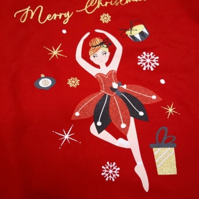 Pijama festivo de senhora e menina "Merry Christmas"