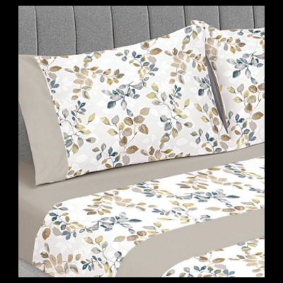 Jogo de Cama de Flanela Atena "Folhas"