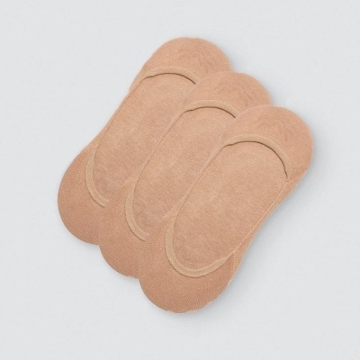 Pacote de 3 pezinhos bege sem costura