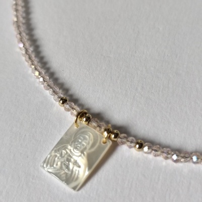 Colar de Cristais - Rosa Pálido