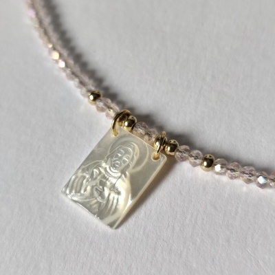 Colar de Cristais - Rosa Pálido