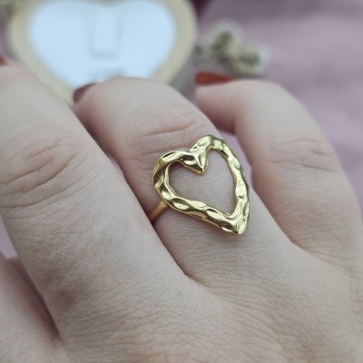 Anel Autêntica Coração Ajustável