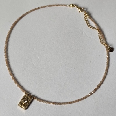 Colar de Cristais - Creme