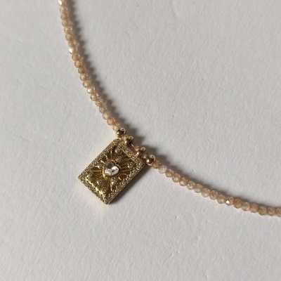 Colar de Cristais - Creme