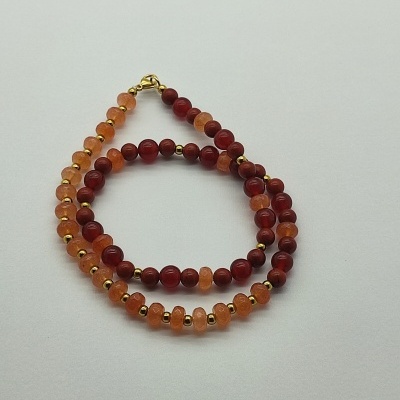 Colar de Pedras Naturais - Golden Hour - Coleção de Outono