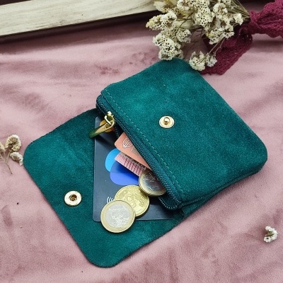 Carteira Porta-Moedas em Pele