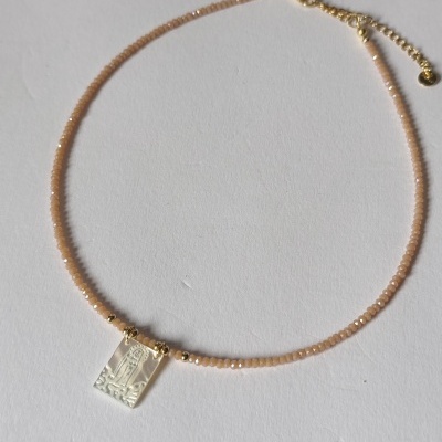 Colar de Cristais - Creme