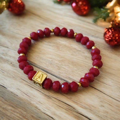 Pulseira com Inicial - Especial Natal