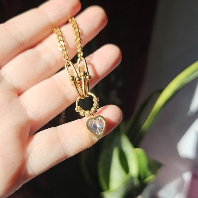 Colar e Pulseira Coração de Cristal