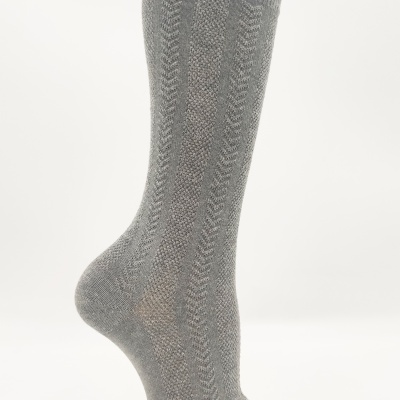 Meia Espinha Cinza médio