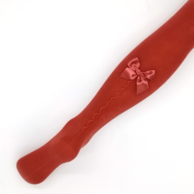 Collant rolinho com laço cetim paprika