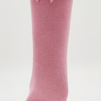 Meia Renda e Laço Cetim Rosa Velho