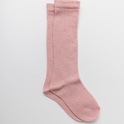 Meia joelho Pointelle Dots Rosa Seco