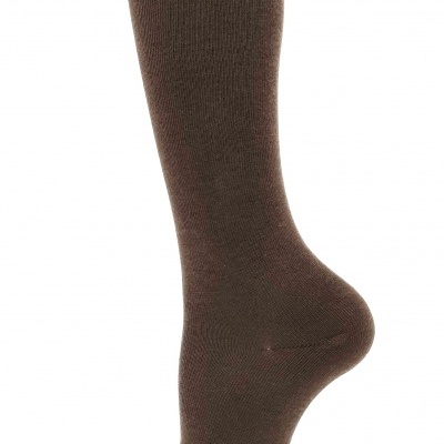Meia joelho lisa Castanho