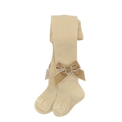 Collant Champanhe com laço veludo