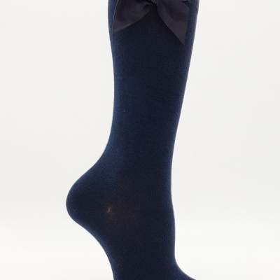 meia joelho lisa laço marinho