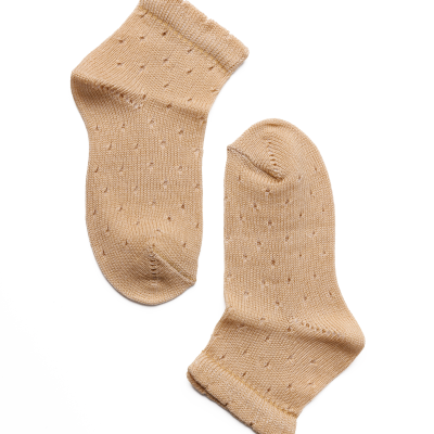 Soquete Pointelle Dots Bege