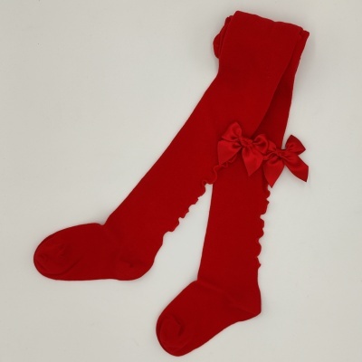 Collant rolinho com laço cetim vermelho