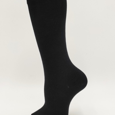 Meia joelho lisa Preto