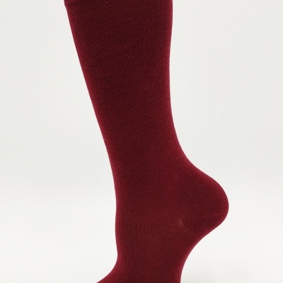 Meia joelho lisa Bordeaux