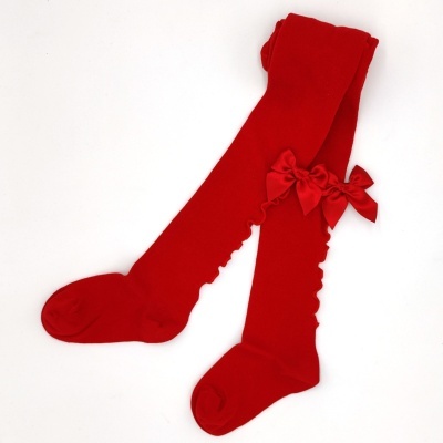 Collant rolinho com laço cetim vermelho