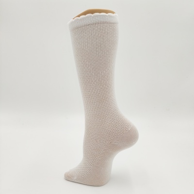 Meia joelho ponto arroz branco