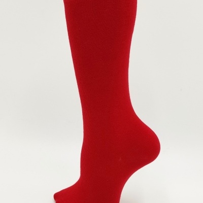 Meia joelho lisa Vermelho