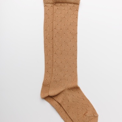 Meia joelho Pointelle Dots Camel