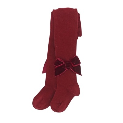 Collant Bordeaux com laço veludo
