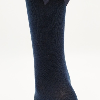 Meia Renda e Laço Cetim Marinho