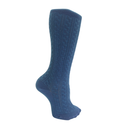 Meia jacquard azul ganga