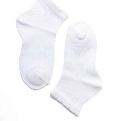Soquete Pointelle Dots Branco