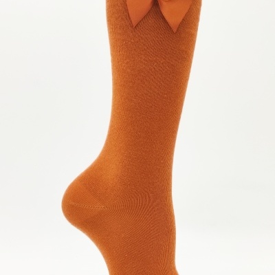 meia joelho lisa laço telha