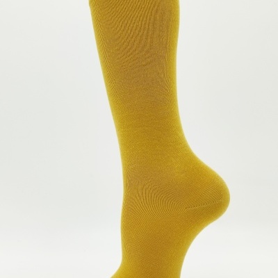 Meia joelho lisa Mostarda