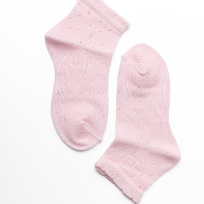 Soquete Pointelle Dots Rosa Bebé