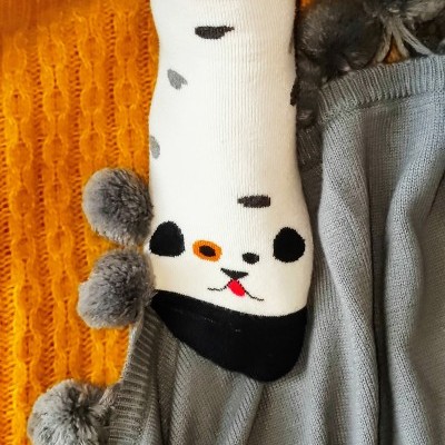 Meia felpo anti-derrapante cão