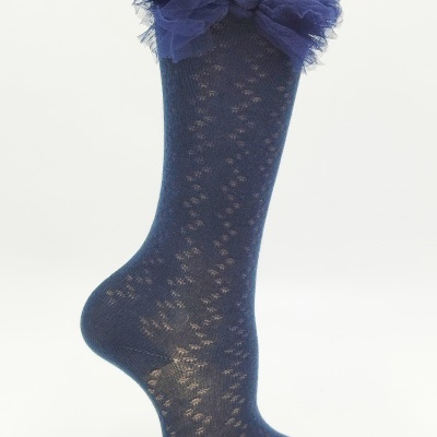 Rendada Laço Tule - Marinho