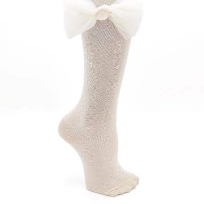 Rendada Laço Tule - Champanhe