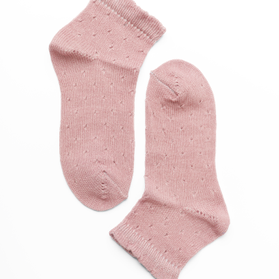 Soquete Pointelle Dots Rosa Seco