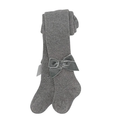 Collant Cinza com laço veludo