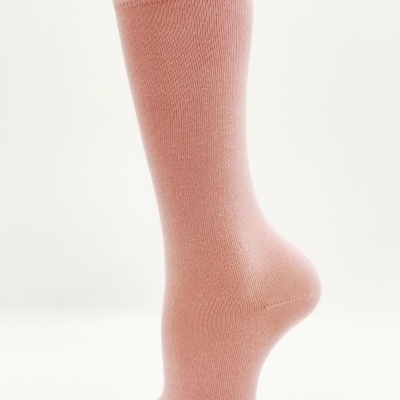 Meia joelho lisa Rosa seco
