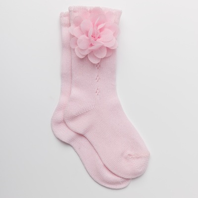 Meia Pointelle Bloom Rosa