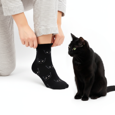 Meia Antiderrapante Cat