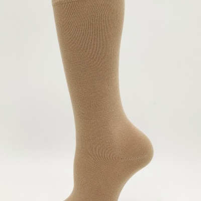 Meia joelho lisa Bege